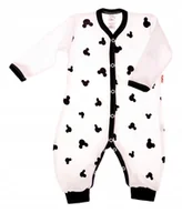 Pajacyki dla niemowląt - PAJAC długi rękaw rampers , Myszka biel 80 KLEKLE - miniaturka - grafika 1