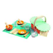 Zabawki AGD - Dziecięcy drewniany zestaw piknikowy z koszykiem Djeco Picnic - miniaturka - grafika 1