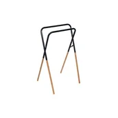 Wieszaki łazienkowe - Stojak na ręczniki UMBRA PLUS z bambusem 46 x 49 x 82 cm czarny - miniaturka - grafika 1