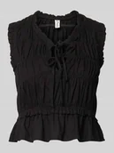 Koszulki i topy damskie - Top bluzkowy w kroju regular fit z mieszanki wiskozy i lnu model 'GOA' - miniaturka - grafika 1