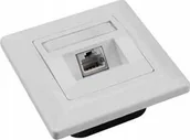 Pozostałe akcesoria sieciowe - Solarix Gniazdko Solarix CAT6 UTP 1 x RJ45 pod tynk białe - miniaturka - grafika 1