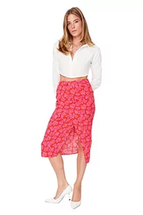 TRENDYOL Women's damska spódnica midi asymetryczna tkanina tkana Skirt, różowa, 40, Rosa, 40 - Spódnice - miniaturka - grafika 1