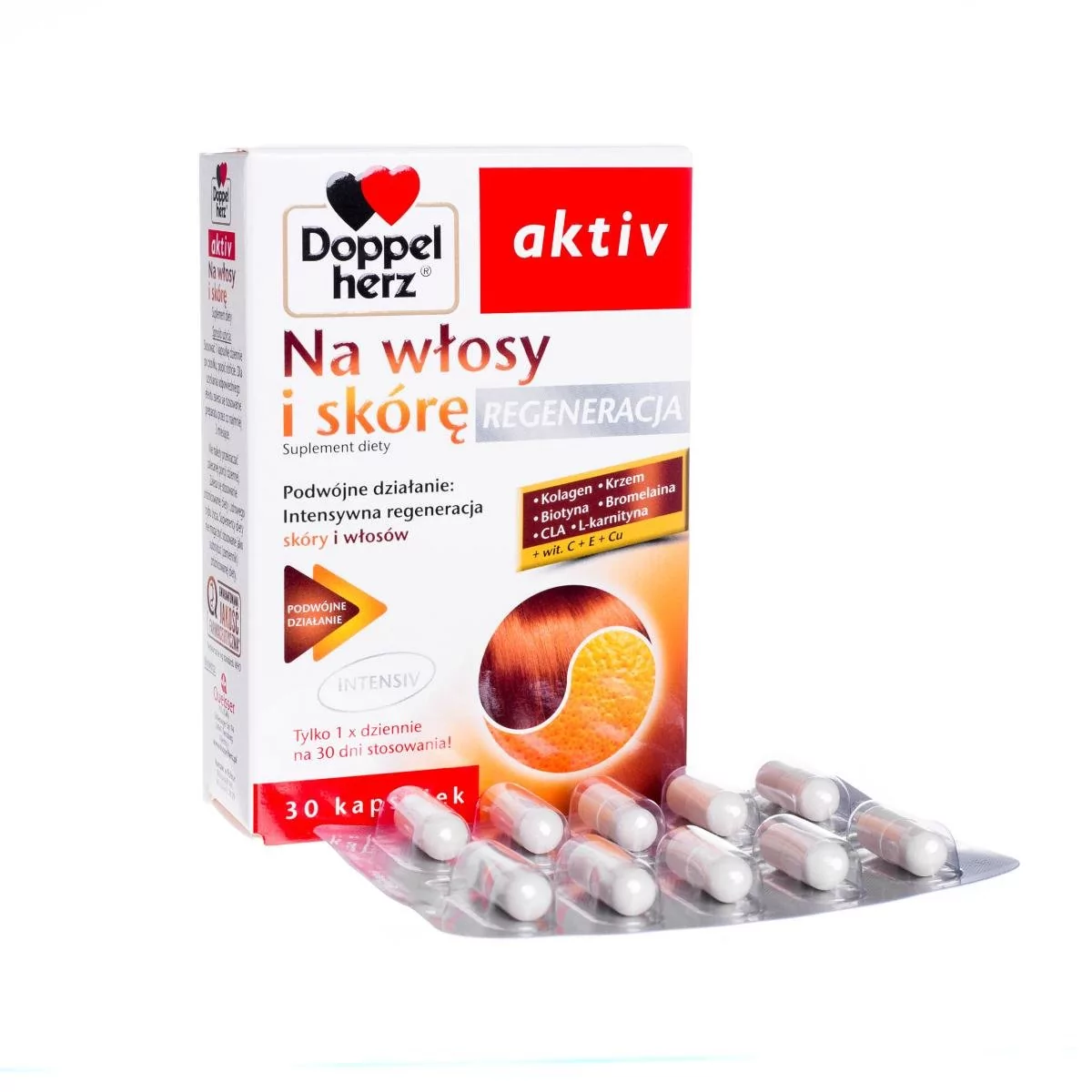 Queisser Pharma Doppelherz Aktiv Na Włosy i Skórę Regeneracja 30 szt.