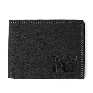 Timberland PRO Męska cienka skóra RFID z okienkiem na dowód osobisty z tyłu portfela, czarny, bulard, jeden rozmiar - Portfele - miniaturka - grafika 1