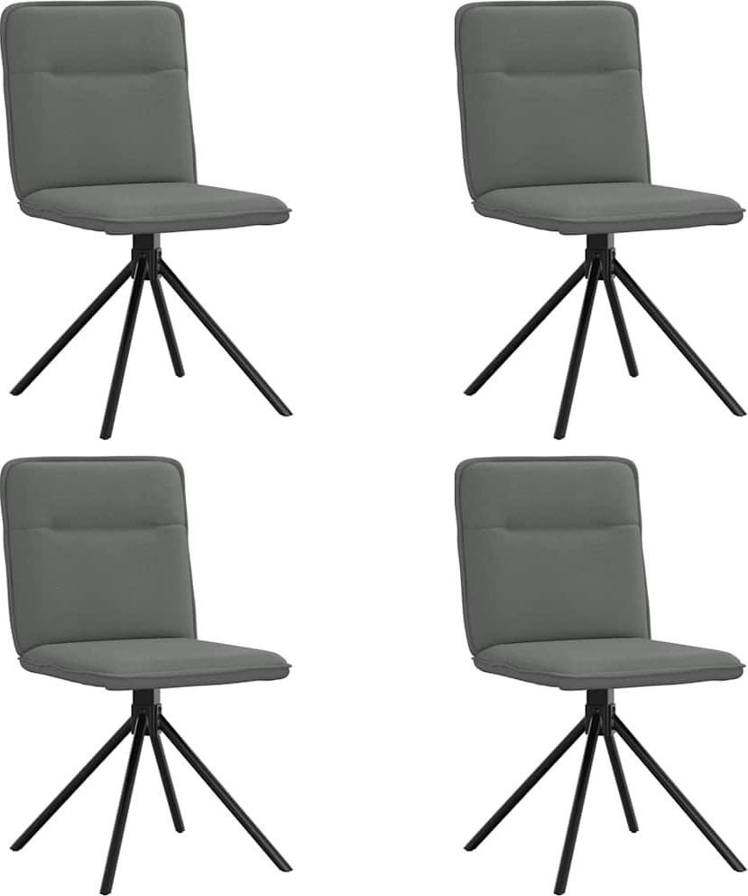 Krzesła stołowe, 4 szt., ciemnoszare, obite tkaniną