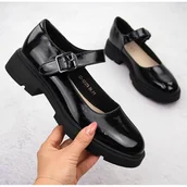 Półbuty damskie - Półbuty damskie lakierowane czarne Vinceza 62179 - miniaturka - grafika 1