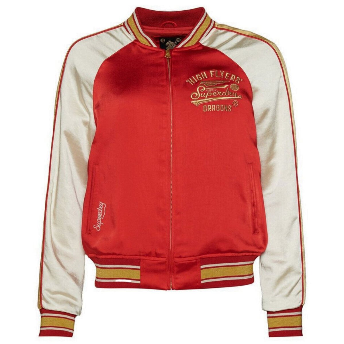 Kurtka damska Superdry CNY Suikajan bomberka czerwona z haftami-XL