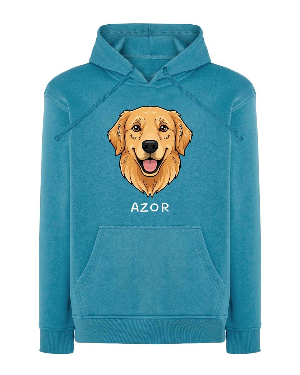 Bluza z kapturem Golden Retriever Personalizowana Pies Jasnoniebieska XL