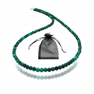 Naszyjniki - Naszyjnik Naturalny Kamień Malachit gładkie kule 4mm Zap Srebro 925 dł 43cm, bez marki, AG00000280 - miniaturka - grafika 1