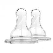 Smoczki do butelek - Dr Brown's, silikonowy smoczek do butelki, wąska szyjka, 0m+, 2 sztuki - miniaturka - grafika 1