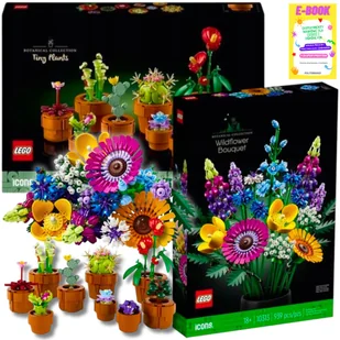 LEGO KLOCKI ZESTAW KWIATÓW Bukiet Z Polnych Kwiatów (10313) + Małe Roślinki W Doniczkach (10311) PREZENT + EBOOK - Klocki - miniaturka - grafika 1