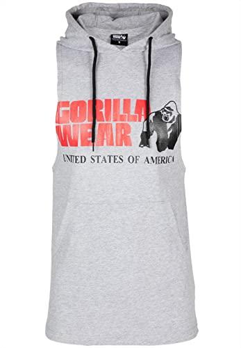 Gorilla Wear Rogers Hooded Tank Top – oddychający – lekki, wygodny top bez rękawów z logo do uprawiania sportu, joggingu, biegania, na co dzień, treningu, z bawełny, atrakcyjny krój