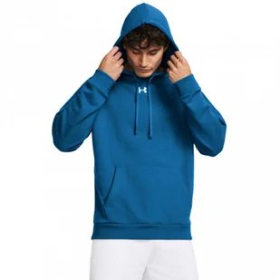 Męska bluza dresowa nierozpinana z kapturem Under Armour UA Rival Fleece Hoodie - niebieska - UNDER ARMOUR - Bluzy sportowe męskie - miniaturka - grafika 1
