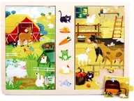 Puzzle - Brimarex Top Bright Gra i puzzle drewniane Na wsi 2 x 8 elementów - miniaturka - grafika 1