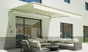 Markiza na taras CLASSIC 400x300 White/Taupe - Gutroof - Markizy - miniaturka - grafika 1
