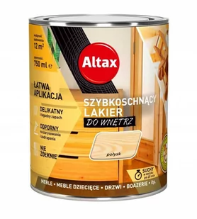 Altax Lakier Szybkoschnący Bezbarwny Połysk 0,25 L (ALLASSPO025) - Lakiery do drewna - miniaturka - grafika 1