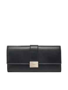 Calvin Klein Duży Portfel Damski Hardware Snap Large Wallet K60K612964 Czarny - Portfele - miniaturka - grafika 1
