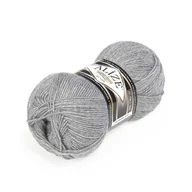 Pasmanteria - Alize, włóczka Superlana Klasik 21, popielaty - miniaturka - grafika 1