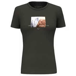 Koszulki i topy damskie - Salewa Pure Design Dry T-shirt damski, ciemnooliwkowy, L - grafika 1