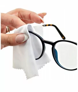 Akcesoria do okularów - Biała ściereczka do okularów mikrofibra na okulary - grafika 1