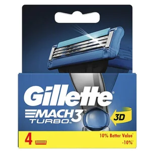 Gillette Mach3 Turbo Wkłady do Maszynek, 4 Szt. - Maszynki do golenia i wkłady - miniaturka - grafika 1