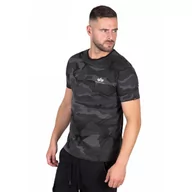 Odzież taktyczna i umundurowanie - Koszulka Alpha Industries Backprint Camo 128507C-125 - Czarna Camo - miniaturka - grafika 1