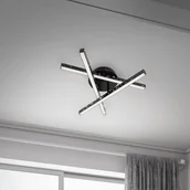 Lampy sufitowe - Briloner Lampa sufitowa Rey, migocząca, 3-pkt., czarna - miniaturka - grafika 1