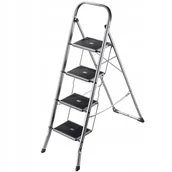 Drabiny - Drabina stalowa z podestem Toro, 4 stopnie, 150 kg - miniaturka - grafika 1