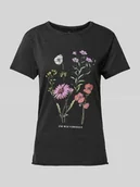 Koszulki i topy damskie - T-shirt o kroju regular fit z czystej bawełny z nadrukiem z motywem model ‘LUCY LIFE’ - miniaturka - grafika 1