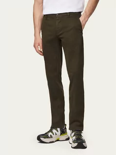 Spodnie męskie - BOSS Spodnie materiałowe Schino D 50379152 Zielony Slim Fit - grafika 1