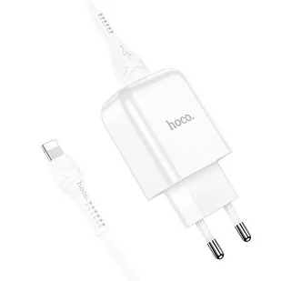 HOCO ładowarka sieciowa USB + kabel do Lightning 8-pin 2A N2 Vigour biała - Ładowarki do telefonów - miniaturka - grafika 1