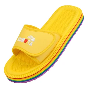 Klapki Damskie Kubota Rzep Pride Żółte 40 - Klapki i japonki damskie - miniaturka - grafika 1