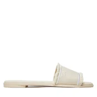 Klapki i japonki damskie - Klapki Tommy Hilfiger Fringe Canvas Flat Sandal FW0FW08908 Beżowy - miniaturka - grafika 1