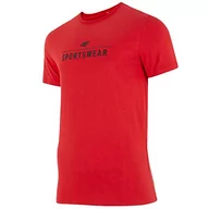 Koszulki męskie - 4F Koszulka męska Tsm354 Tshirt, Czerwony, Czerwony, L - miniaturka - grafika 1