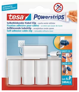 tesa TESA Powerstrips uchwyty do kabli, samoprzylepne, nie pozostawiają śladów, kolor: biały, biały 58035-00016-01 - Inne mocowania - miniaturka - grafika 2