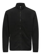 Odzież trekkingowa męska - ONLY & SONS Kurtka polarowa "Sakeem" w kolorze czarnym - miniaturka - grafika 1