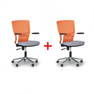 Fotel biurowy, krzesło biurowe B2B Partner Krzesło biurowe Haag 1+1 GRATIS pomarańczowo/ szare 415046 - Fotele i krzesła biurowe - miniaturka - grafika 1