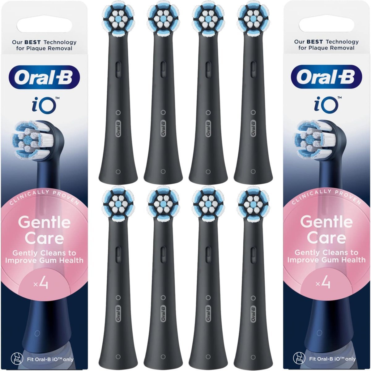 8x KOŃCÓWKA DO SZCZOTECZKI ELEKTRYCZNEJ ORAL-B iO GENTLE CARE BLACK