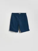Spodnie i spodenki dla chłopców - Reserved - Bawełniane szorty - granatowy - miniaturka - grafika 1