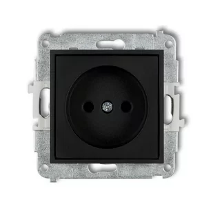 Karlik Gniazdo pojedyńcze bez uziemienia MINI czarny 12MGP-1p - Gniazdka elektryczne - miniaturka - grafika 1