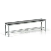 Wyposażenie sportowe i gimnastyczne - Ławka do szatni z półką na buty, siedzisko - laminat, długość 1500 mm, grafitowa - miniaturka - grafika 1