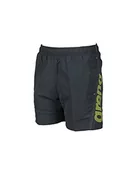 Kąpielówki dla chłopców - ARENA Chłopięce Fundamentals Arena Logo Jr Boxer Swim Trunks szary Asphalt Soft Green-White 116 - miniaturka - grafika 1