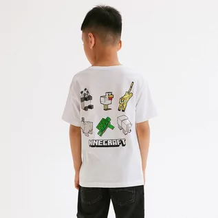 Koszulki dla chłopców - T-shirt oversize Minecraft - Biały - grafika 1