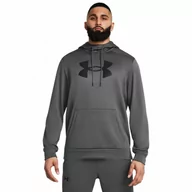 Bluzy sportowe męskie - Męska bluza treningowa nierozpinana z kapturem Under Armour UA Armour Fleece Big Logo HD - szara - UNDER ARMOUR - miniaturka - grafika 1