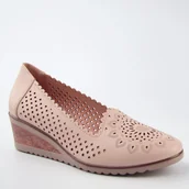 Czółenka - Vinceza 58471 damskie czółenka na koturnie półbuty ażurowe lekkie - miniaturka - grafika 1