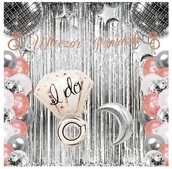 Wieczór panieński i kawalerski - Balony na Wieczór Panieński Kula Disco Pierścionek Baner Kurtyna Zestaw - miniaturka - grafika 1