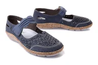 Półbuty damskie - RIEKER 44896-15 blue, półbuty damskie - Rieker - miniaturka - grafika 1