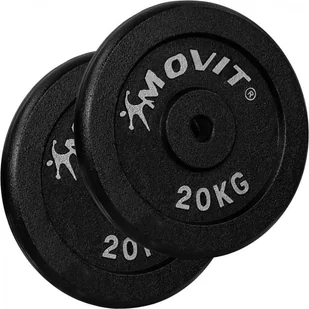 Zestaw obciążników MOVIT 2 x 20 kg, żeliwny - Hantle i ciężarki - miniaturka - grafika 1