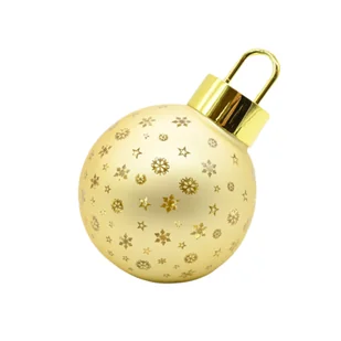 Bombka szklana LED w śnieżynki i gwizadki 12 cm złoty - Bombki - miniaturka - grafika 1