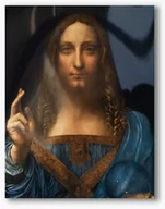 Ikony i obrazy sakralne - Chrystus Salvator Mundi, Leonardo Da Vinci, nowoczesny obraz religijny plexi - miniaturka - grafika 1